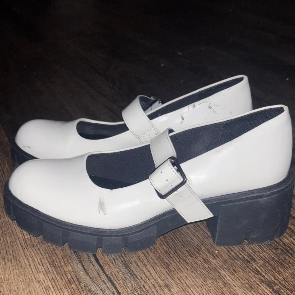 Madden NYC Women's White Platform Mary Janes